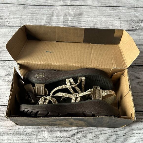 NIB Chaco Z Cloud X2 Kelp Knit tan and white sandals size 6 - Picture 8 of 8